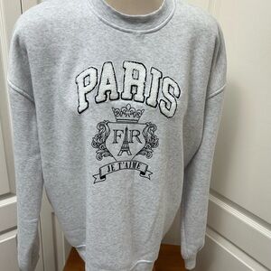 Gray Paris Graphic Sweatshirt